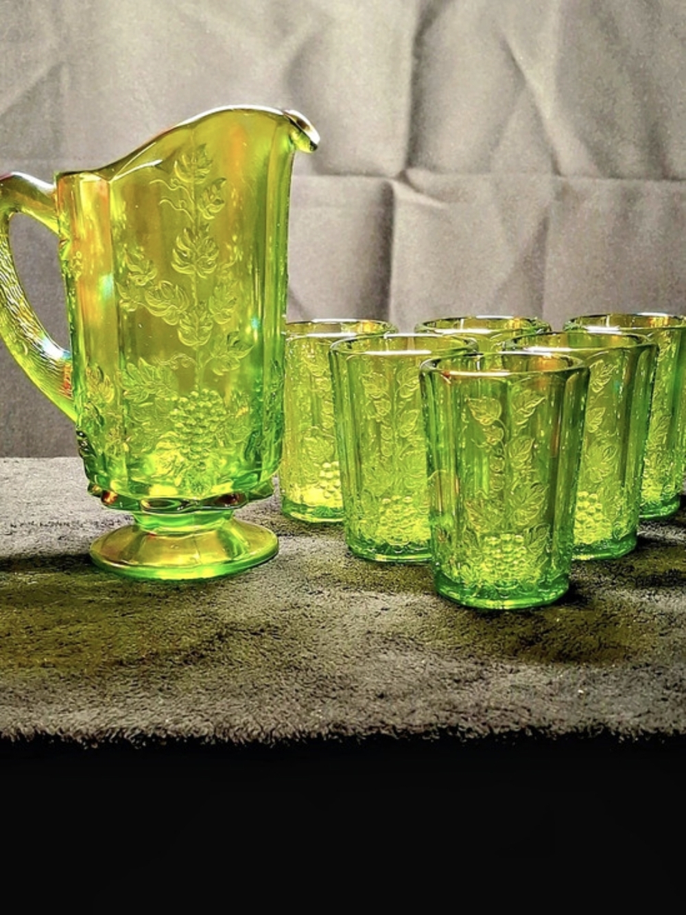 Imperial Glass Imperial Grape Carnival Glass Water Set